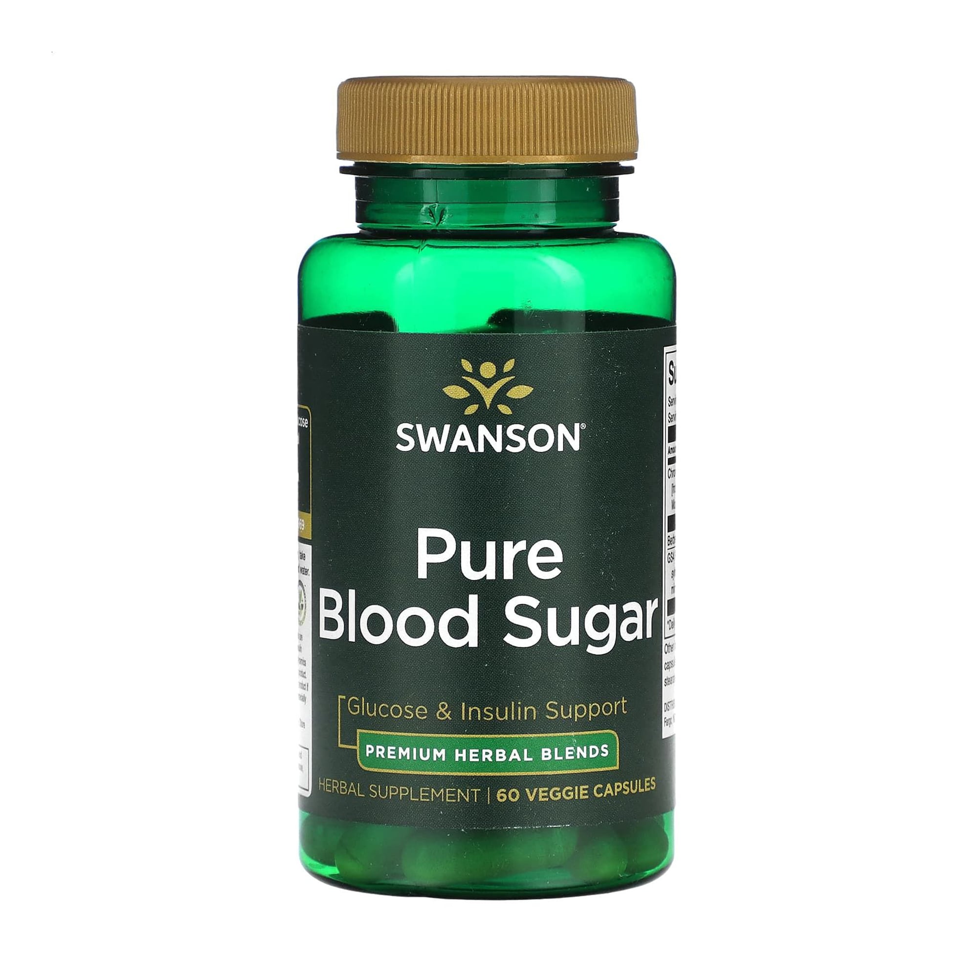 Підтримка рівню глюкози та інсуліну Swanson Pure Blood Sugar, 60 веганських капсул