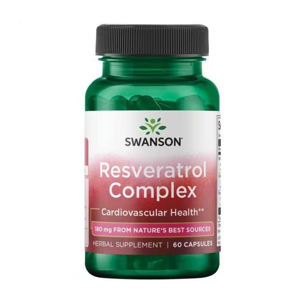Підтримка серцево-судинної системи Swanson Resveratrol Complex 180 мг, 60 капсул